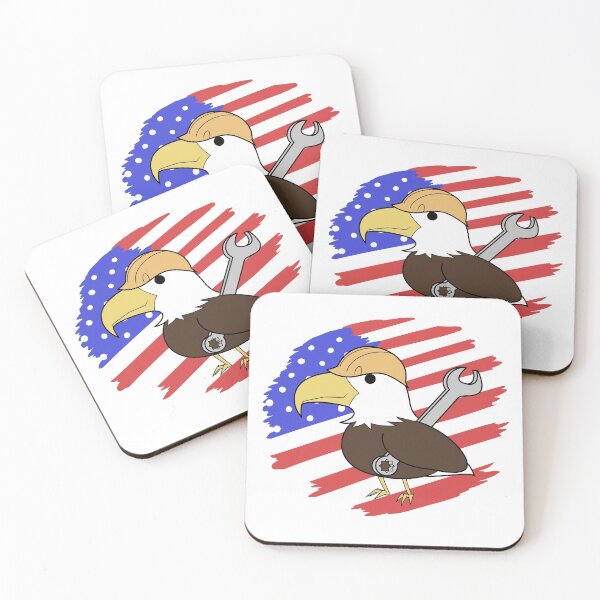 Item preview, US Flag Labor Day Cute Bald Eagle designed and sold by Zeeph.