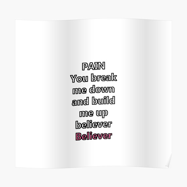 Imagine Dragons Believer Posters Redbubble