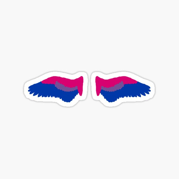 Spread Angel Wings In Bisexual Pride Flag Colors Sticker For Sale By Caelanpride Redbubble 0201