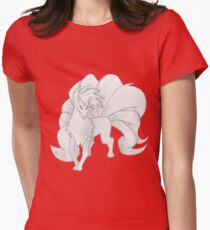 Ninetales - B&W by Derek Wheatley Women's Fitted T-Shirt