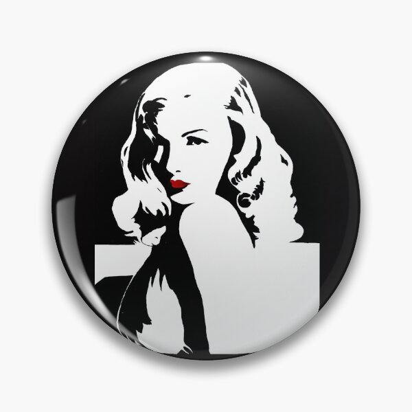 Veronica Lake black and white pop art Pin