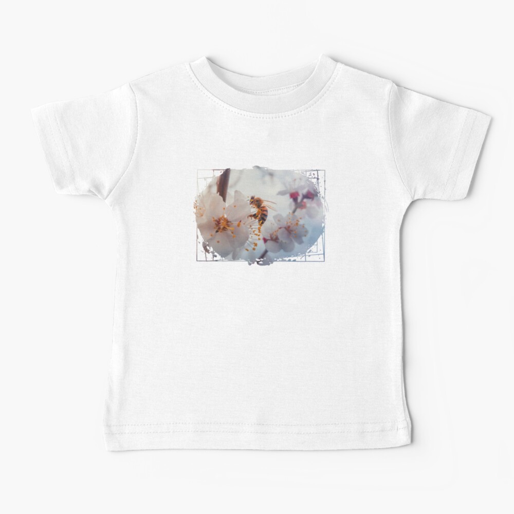 honey bee on apricot flowers Baby T-Shirt
