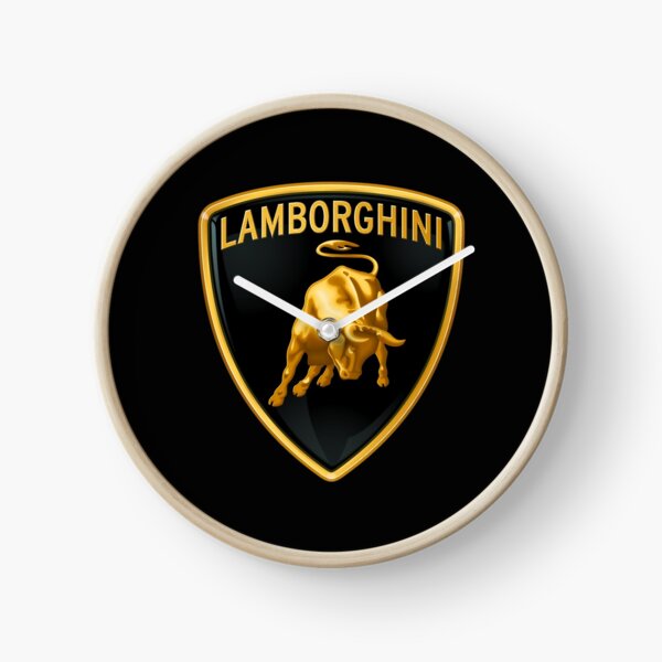 Horloge Murale Lamborghini Jaune - Design Voiture, Quartz, Garage - Neuve