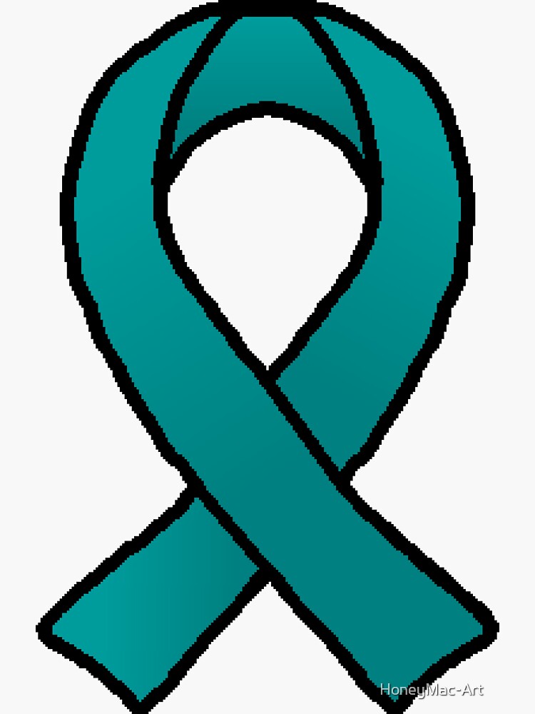"Teal Awareness Ribbon" Sticker for Sale by HoneyMacArt Redbubble