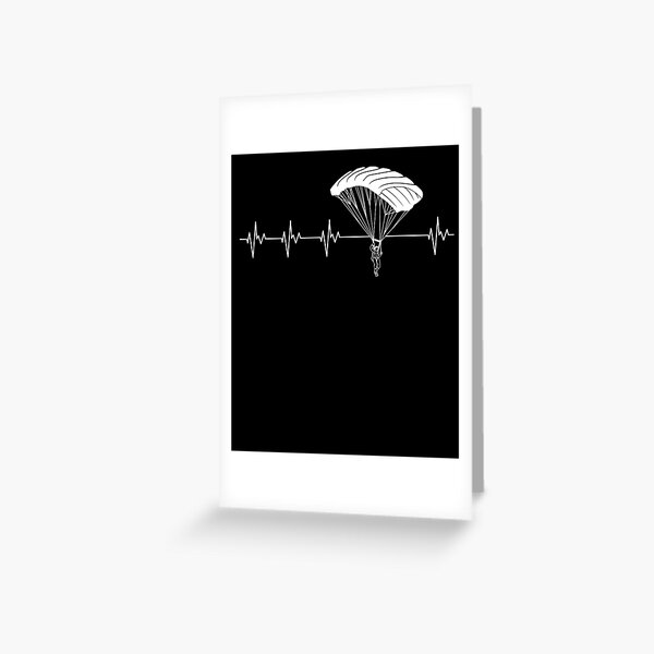Skydiving Heartbeat Skydiver Parachuting Lover Carte de vœux