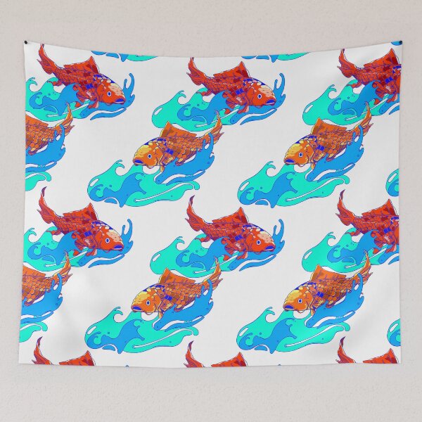 Item preview, seamless koi wave pattern designed and sold by Bob Wong.