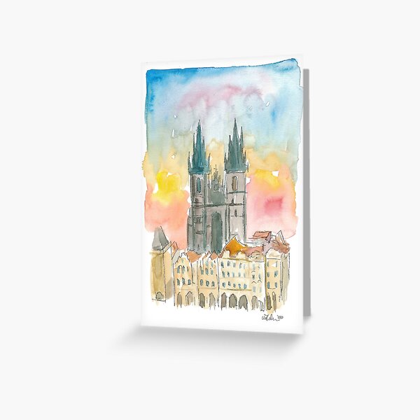 Item preview, Tyn Cathedral In Prague Czech Republic Impressionistic View designed and sold by artshop77.
