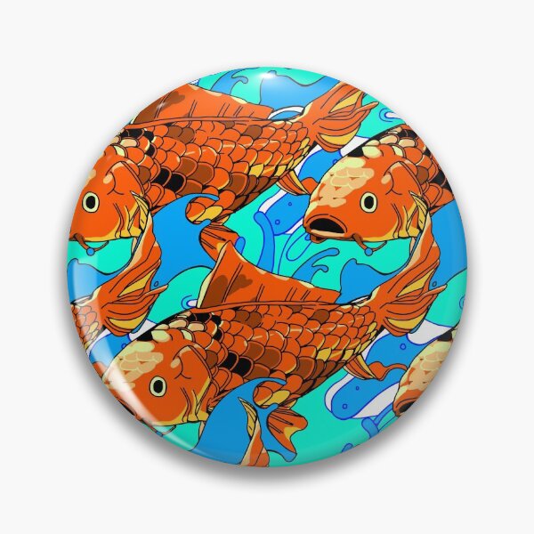 Item preview, seamless koi pattern with waves pact tight together designed and sold by Bob Wong.