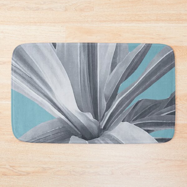 Item preview, Grey leaves. Tropical blue. designed and sold by PrintedDreams.