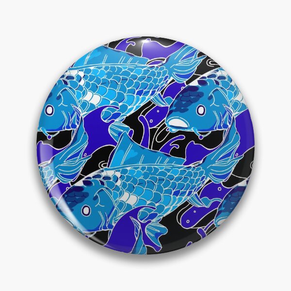 Item preview, seamless koi pattern with waves pact tight together_negative designed and sold by Bob Wong.