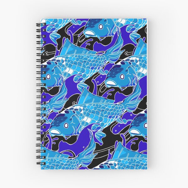 Item preview, seamless koi pattern with waves pact tight together_negative designed and sold by Bob Wong.