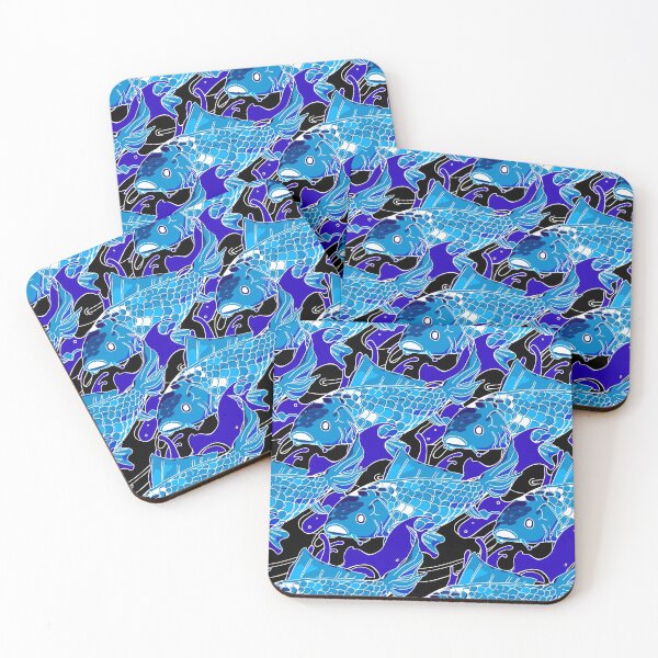 Item preview, seamless koi pattern with waves pact tight together_negative designed and sold by Bob Wong.