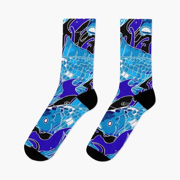 Item preview, seamless koi pattern with waves pact tight together_negative designed and sold by Bob Wong.
