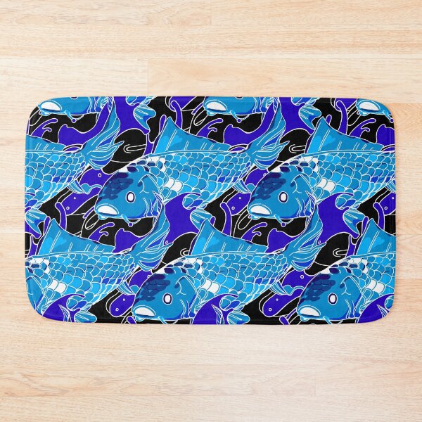 Item preview, seamless koi pattern with waves pact tight together_negative designed and sold by Bob Wong.