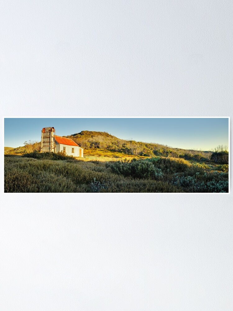Thumbnail 1 of 3, Poster, Spargos Hut Dawn, Mount Hotham, Victoria, Australia designed and sold by Chockstone.