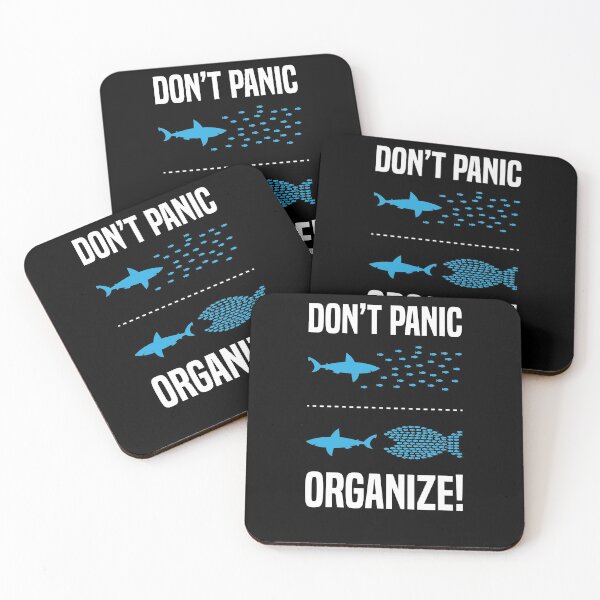 Item preview, Don't panic organise fish swarm vs shark designed and sold by Teeward.