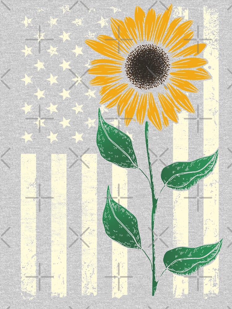 Women's Fashion T-Shirts – Patriotic Nurse 4th Of July American Flag  Sunflower Love Gift Shirt – Crew Neck Short Sleeve – HomeWix