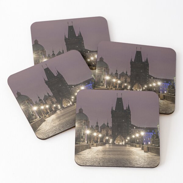 Item preview, An empty Charles Bridge Prague at Night designed and sold by Cameranick.