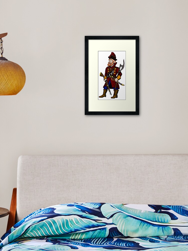 Russian Strelets Musketeer Cartoon Drawing Art Framed Art Print