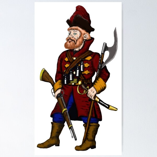 Item preview, Russian Strelets (musketeer) cartoon drawing art designed and sold by Vitaliy Gonikman.