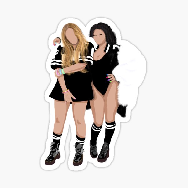 Beyonce, Nicki Minaj, feeling myself, beychella, homecoming, cochella, beyhive, Illustration, female figure, silhouette, destiny’s child, 90s, 00s nostalgia Sticker