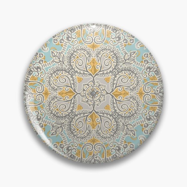 Item preview, Gypsy Floral in Soft Neutrals, Grey & Yellow on Sage designed and sold by micklyn.