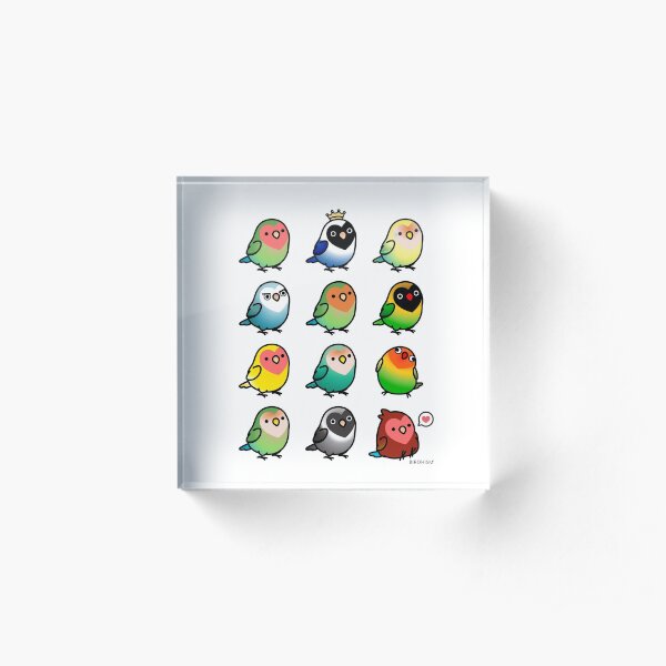 Chubby Lovebirds Acrylic Block