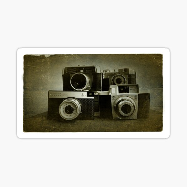 Old school vintage cameras Sticker