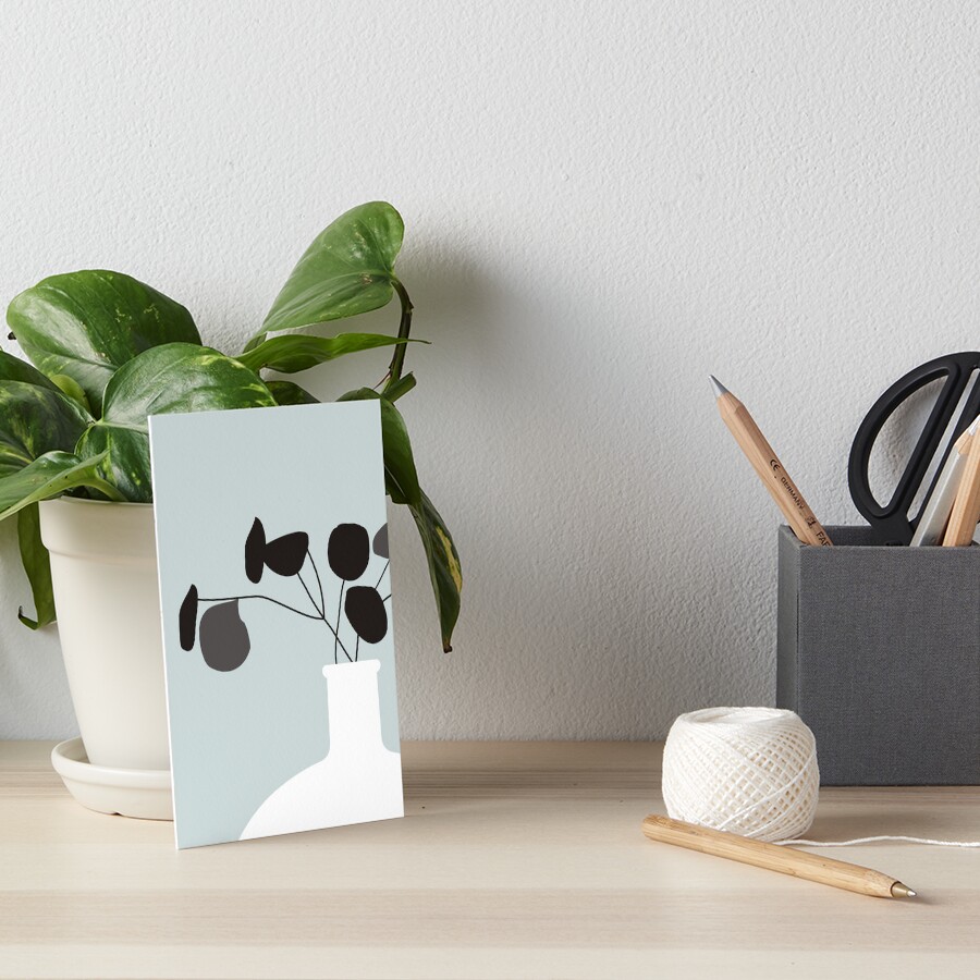 White Vase Art Board Print
