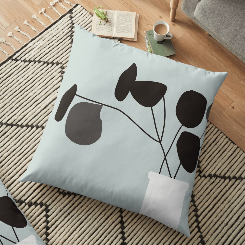 White Vase Floor Pillow