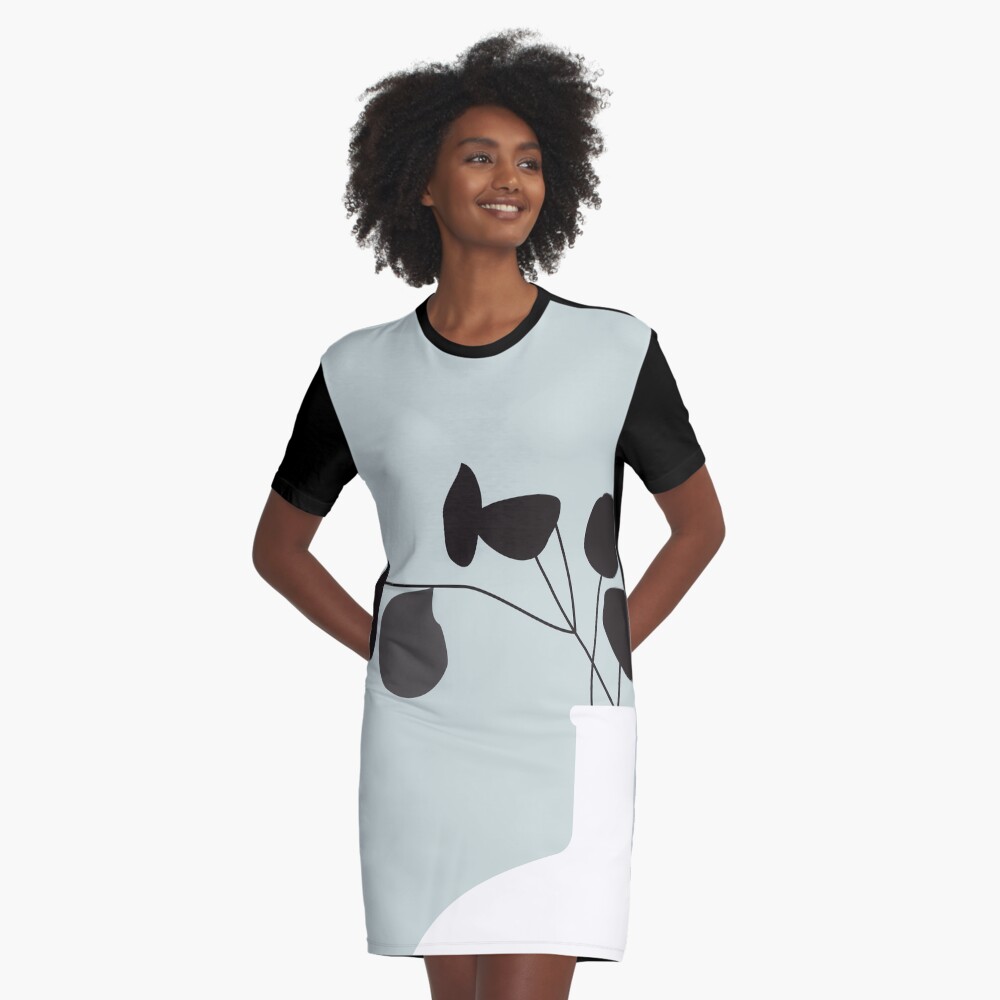 White Vase Graphic T-Shirt Dress
