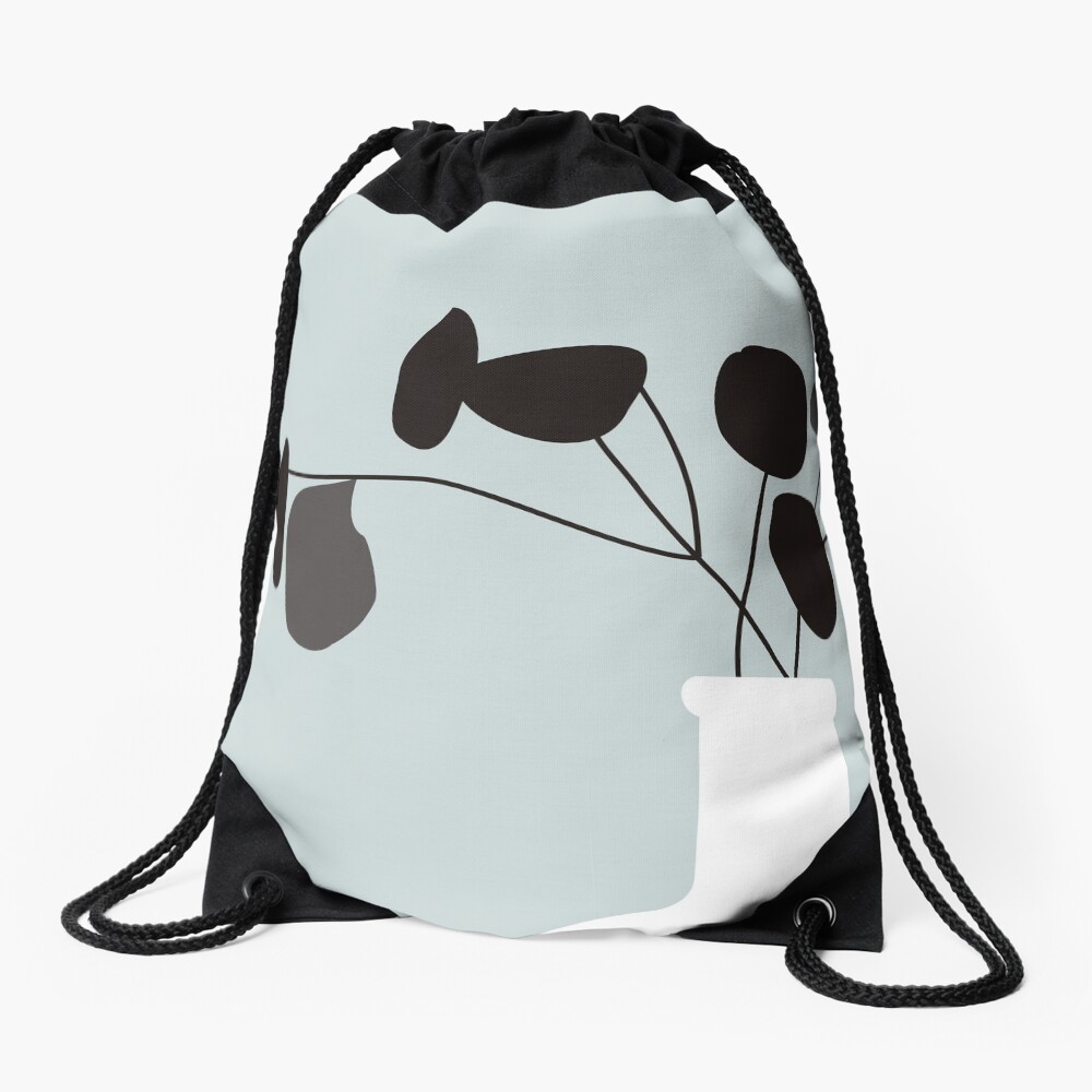 White Vase Drawstring Bag