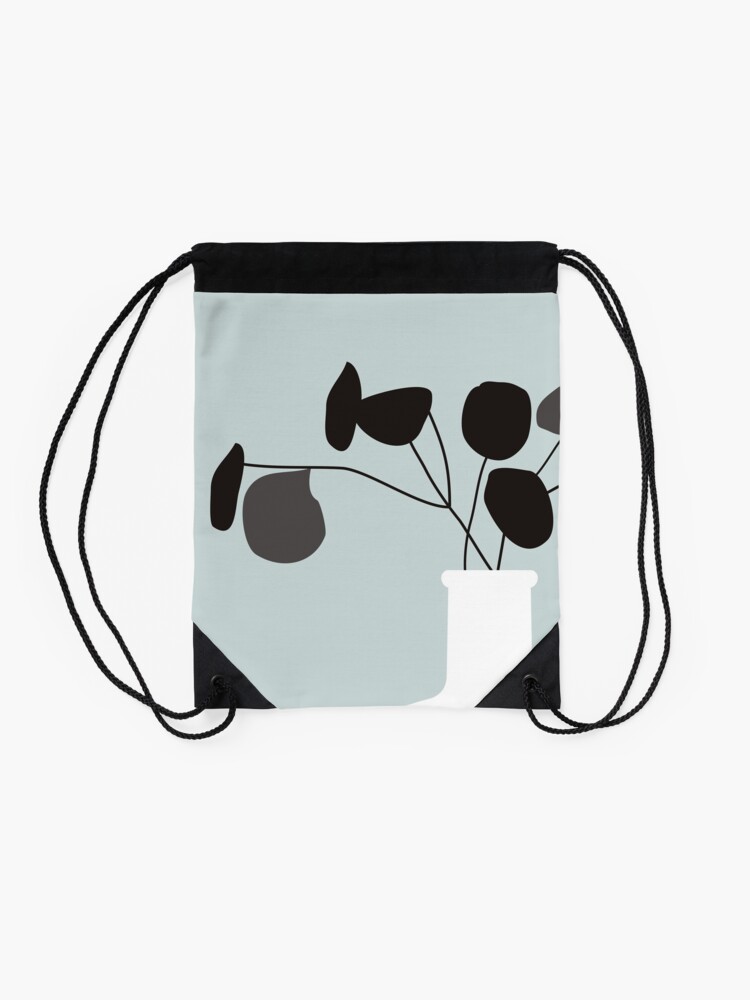 Alternate view of White Vase Drawstring Bag