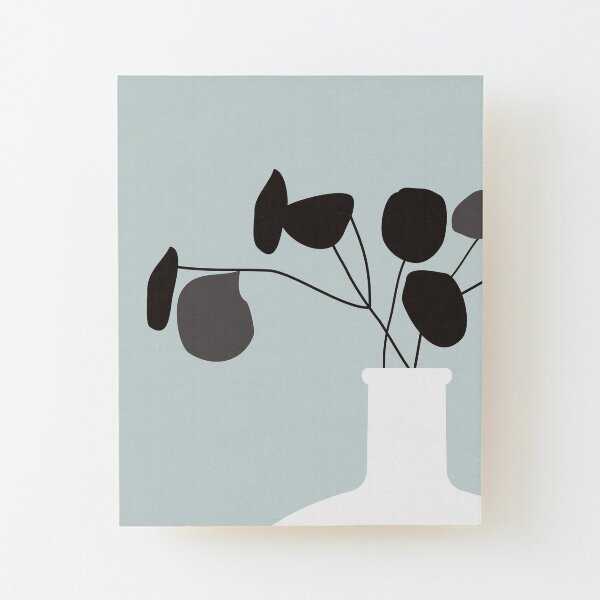 White Vase Wood Mounted Print