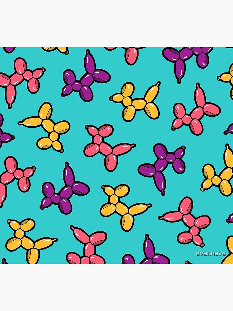 Balloon Animal Dogs Pattern in Blue by evannave