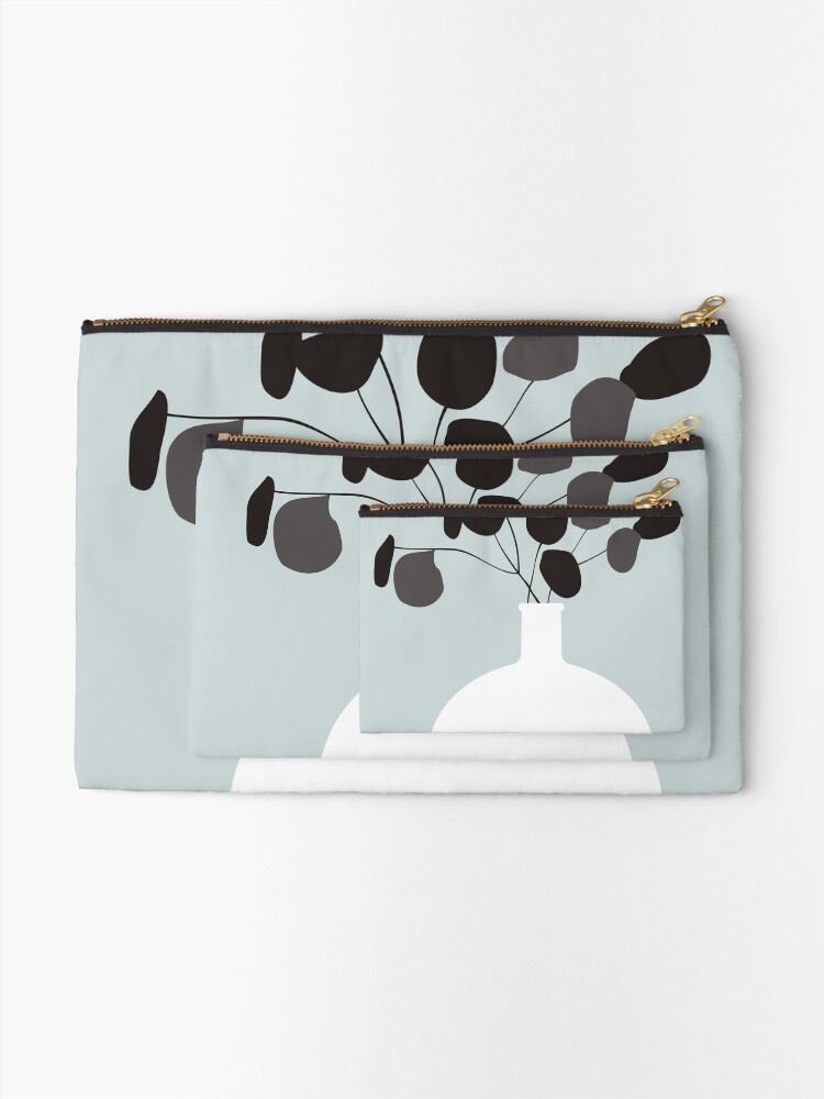 Alternate view of White Vase Zipper Pouch