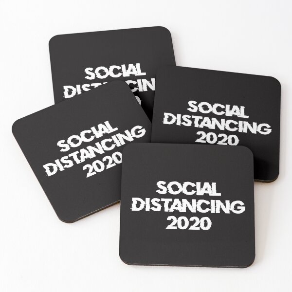 Social Diastancing 2020 (White) Coasters (Set of 4)