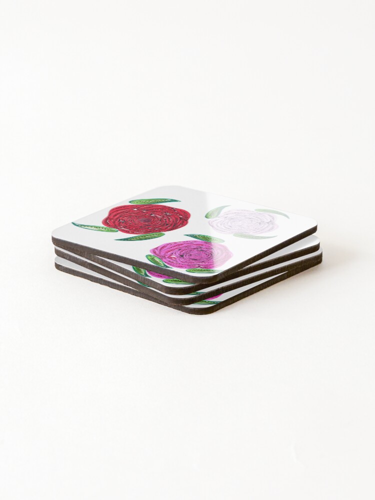 Thumbnail 4 of 5, Coasters (Set of 4), Three Roses designed and sold by MagdalenaR.