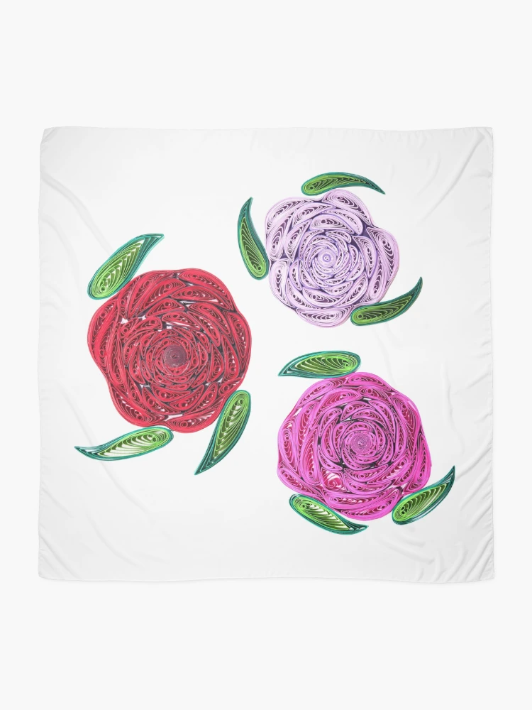 Thumbnail 2 of 3, Scarf, Three Roses designed and sold by Magdalena Rutkowska.