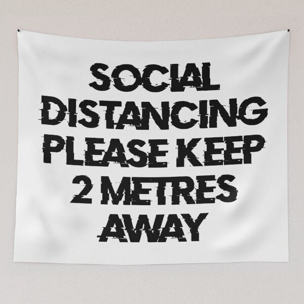 Item preview, Social Diastancing. Please keep 2 metres away(Black) designed and sold by DafyddEm.
