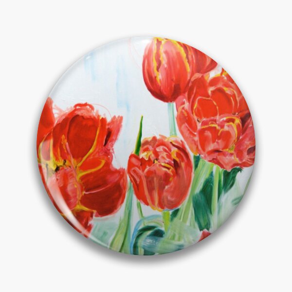 Item preview, Red tulips green backing designed and sold by Helen Imogen Field.