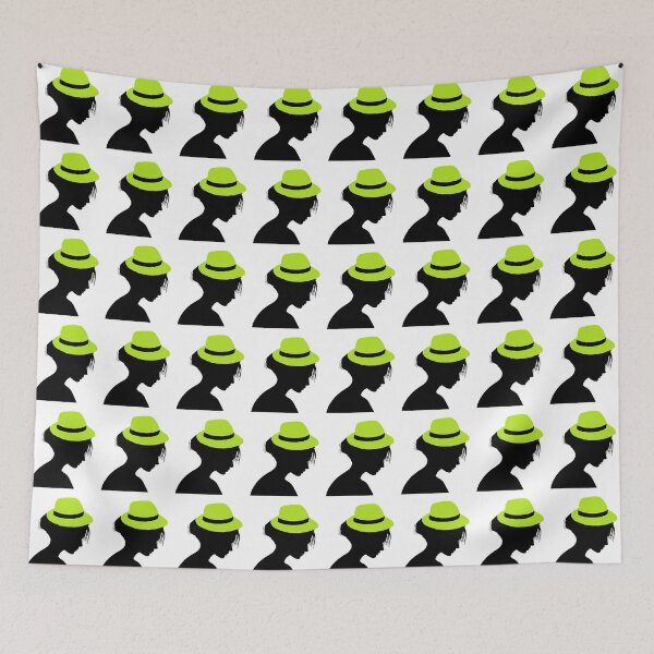 Item preview, LADY WITH NEON GREEN HAT designed and sold by Adri Barnard.
