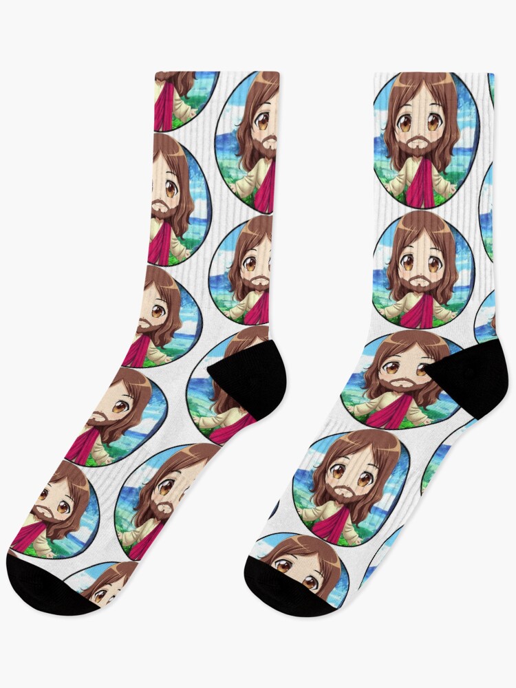 Thumbnail 1 of 5, Socks, Jesus designed and sold by Weebaloo.
