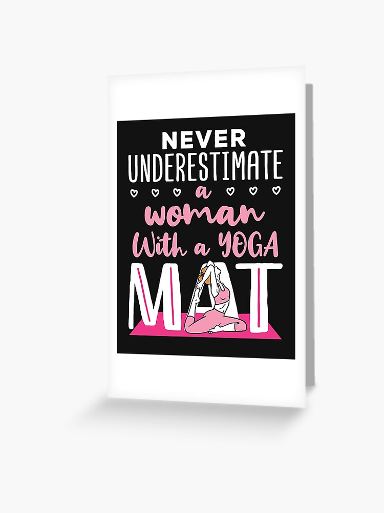 Never Underestimate a Woman with a Yoga Mat Kids T-Shirt for Sale by jaygo