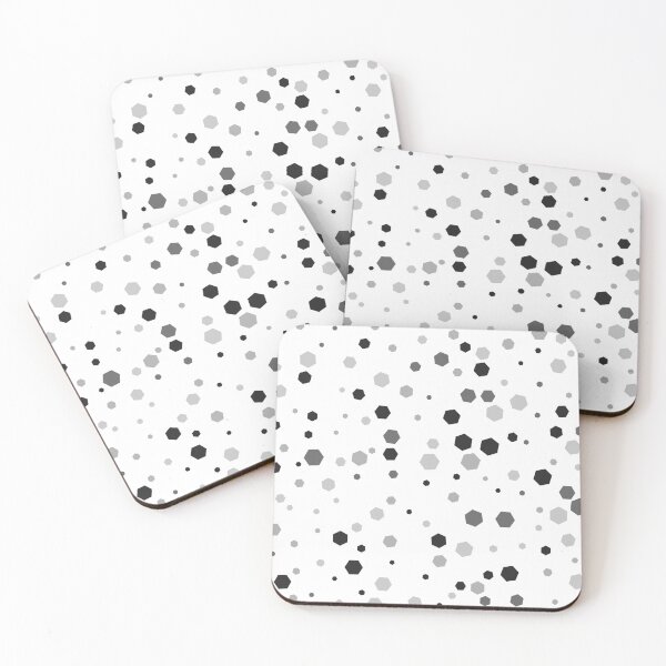 Item preview, Black and gray hexagons on white background designed and sold by designer437.