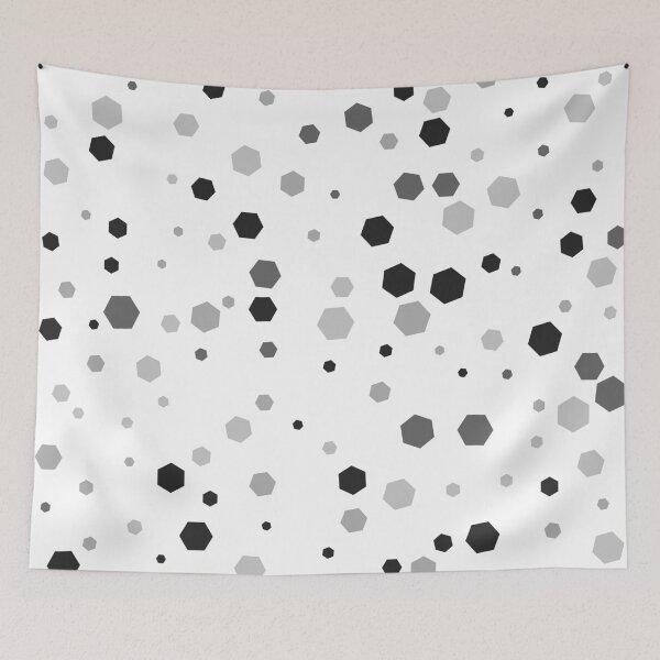 Item preview, Black and gray hexagons on white background designed and sold by designer437.