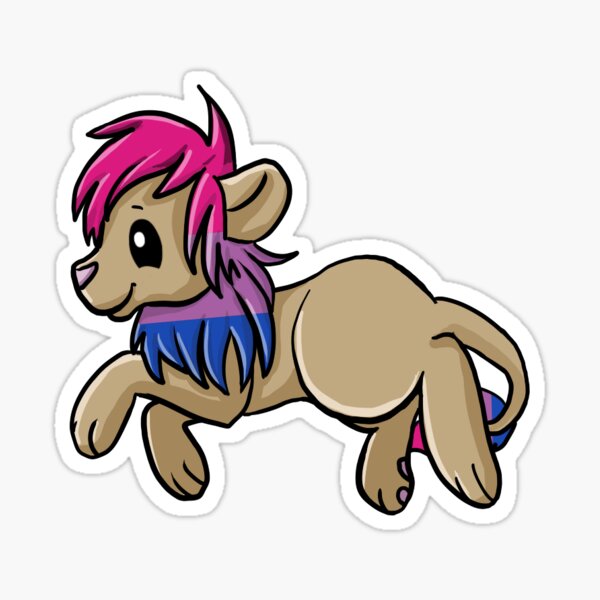 Bisexual Pride Lion Sticker For Sale By Tookfluff Redbubble