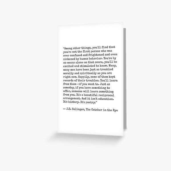 Catcher in the Rye Quote Greeting Card