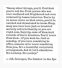 Catcher in the Rye Quote Photographic Print