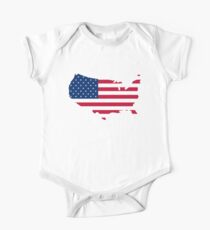 United States Flag and Map One Piece - Short Sleeve